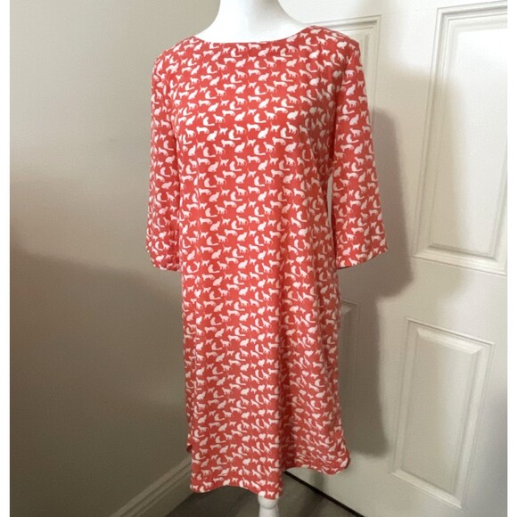 Agape Dresses & Skirts - Gap Women’s Coral White Cats Dress Size Small Lightweight Feminine